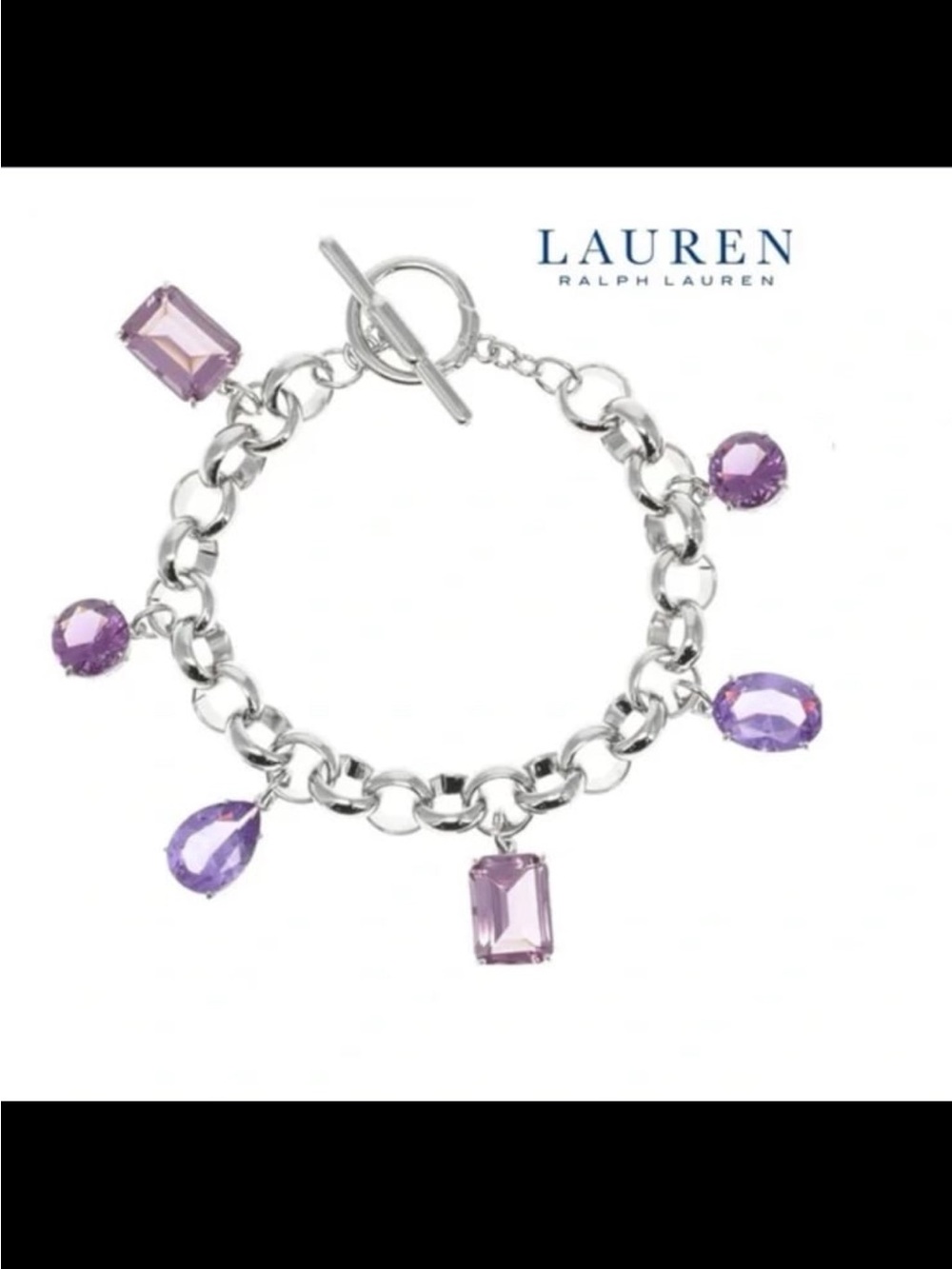 Lauren Ralph Lauren Bracelet
Silver with different shade of purple gems #512